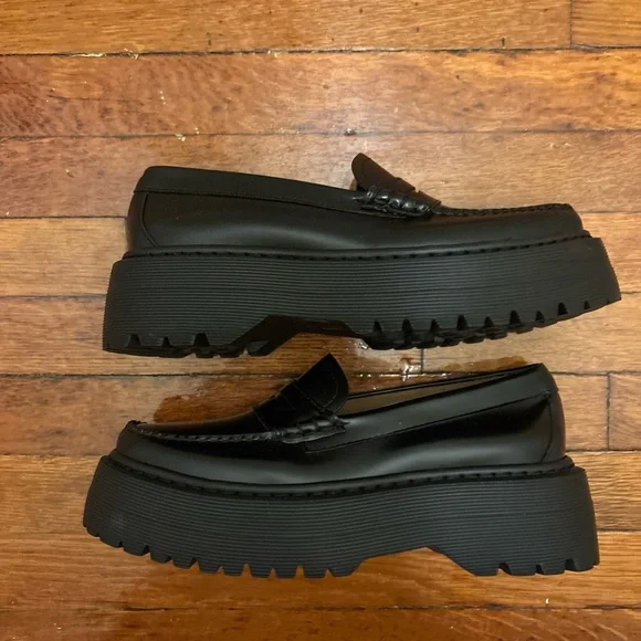 Women’s GH Bass Whitney platform Black Loafers size 8 - Picture 1 of 8